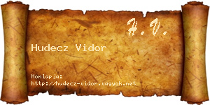 Hudecz Vidor névjegykártya